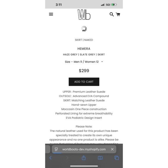 WB Moccasin Size Mens 11 Womens 12 Haze Grey Hemera Skirt Style Leather Suede - Picture 6 of 16